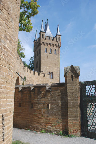 Burg Hohenzollern, Detailaufnahme mit Wehrturm