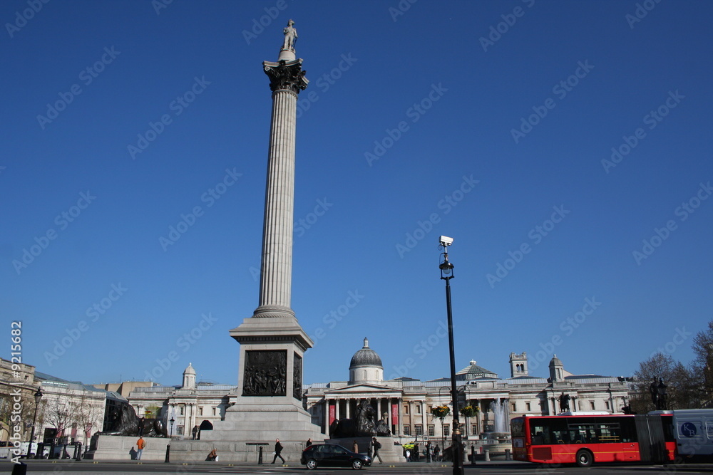 Nelson's column and Trafalgar Square
