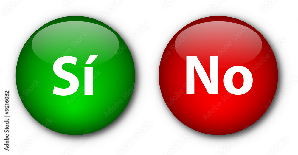 Botones "Si" & "No" Stock Illustration | Adobe Stock