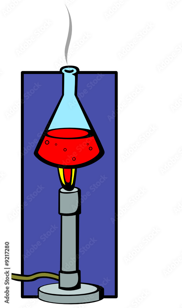 bunsen burner and flask with chemical bunsen burner and flask with chemical