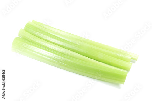 Fresh Celery Sticks on a white background