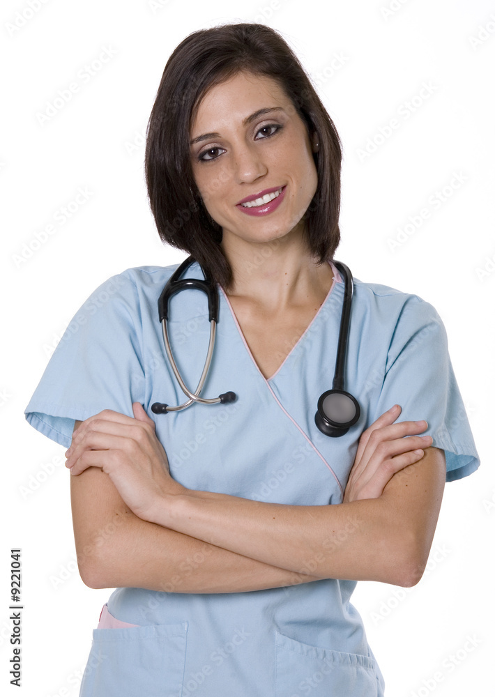Nurse with blue scrubs Nurse with blue scrubs