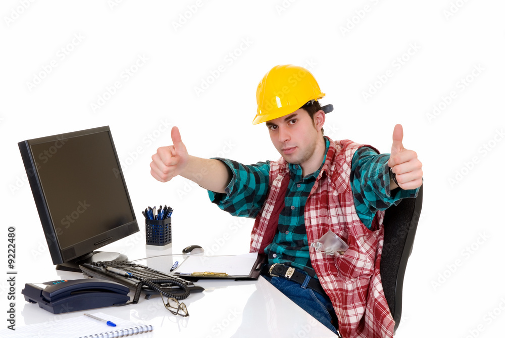 Handsome young successful construction supervisor Handsome young successful construction supervisor
