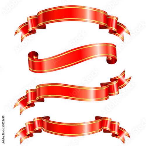 Elegance ribbon banner set of vector illustration.