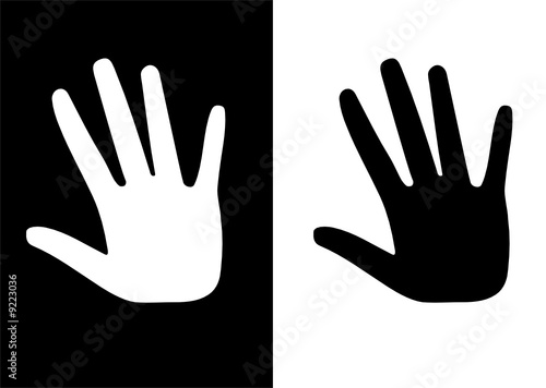 one black hand and one white hand