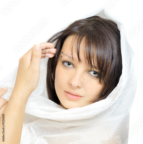 Quadro su tela Fresh young adult woman, isolated on white