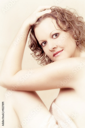 Caucasian Female model with curly hair © Carlush