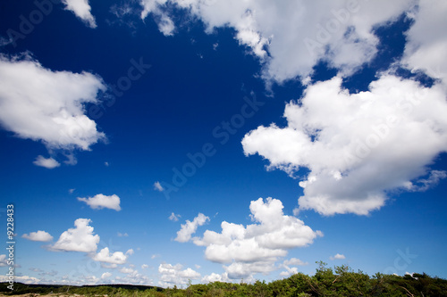 A cloud background landscape with large white clouds