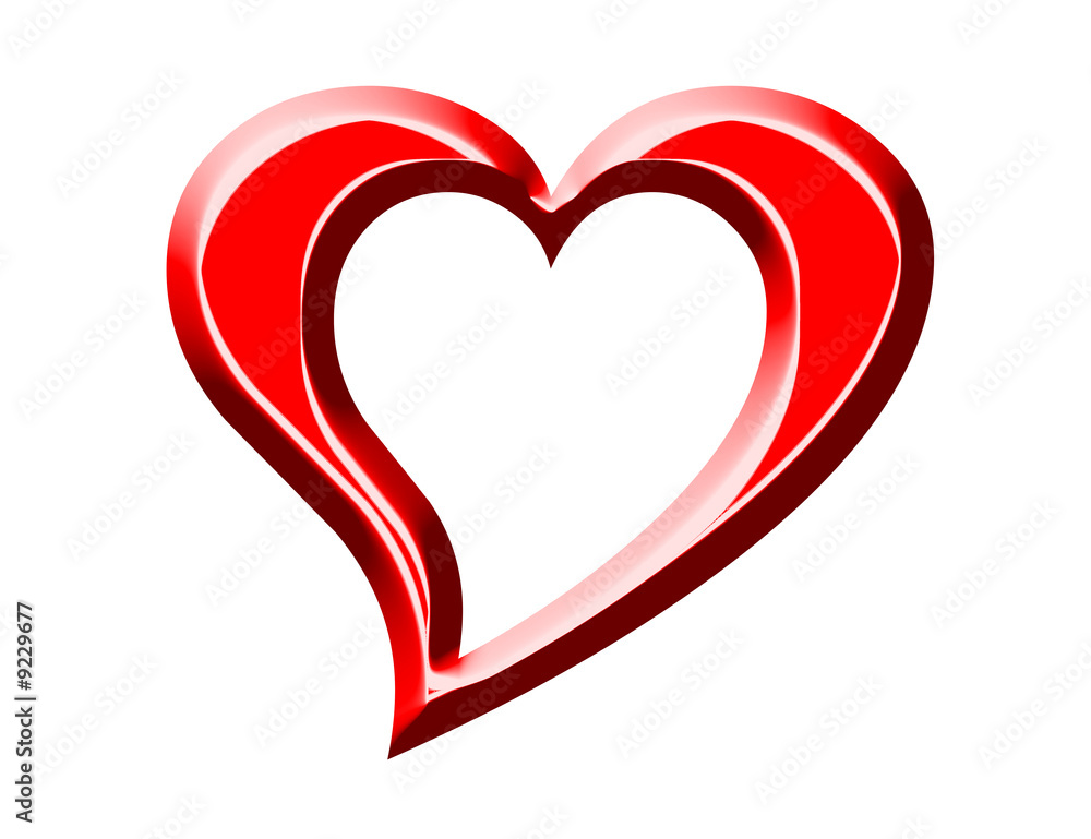 Icon - red heart isolated on a white background