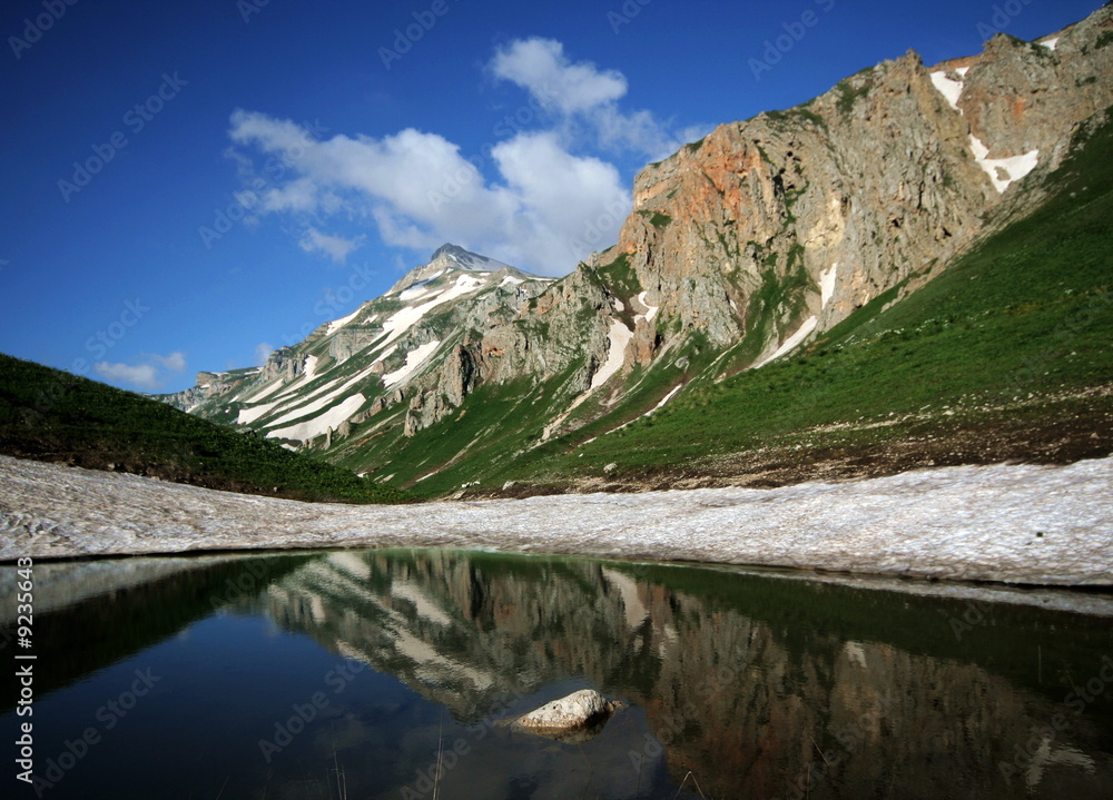 Small mountain lake. Russia, Caucasus.
