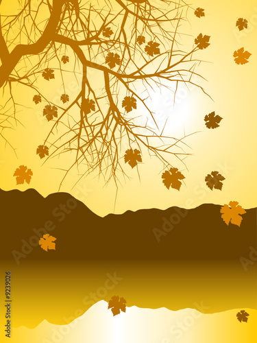 Autumn landscape background vector