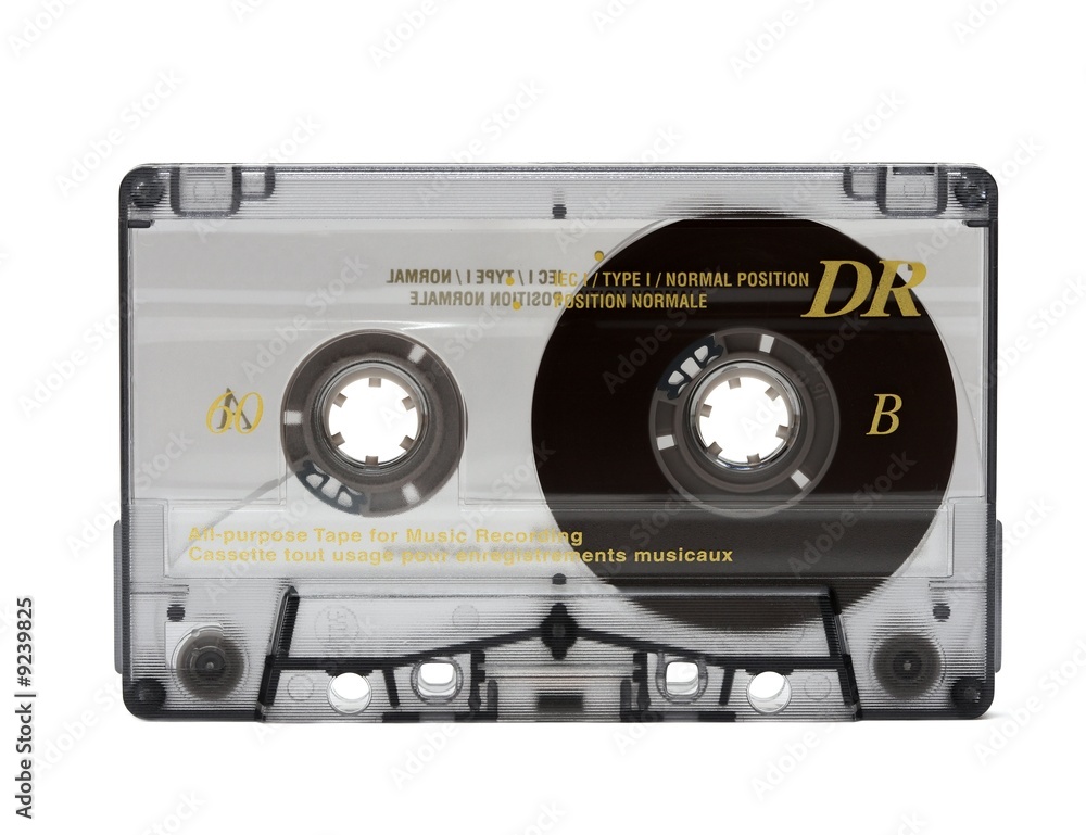 Fototapeta premium Audio cassette isolated on white background