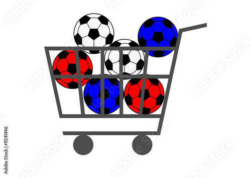 shopping cart, soccer