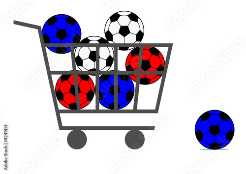 shopping cart, soccer