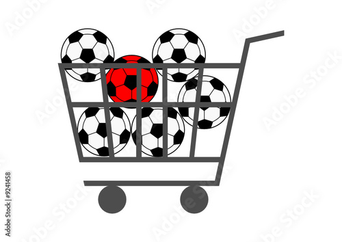 shopping cart, soccer