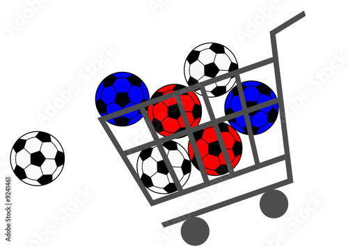 shopping cart, soccer
