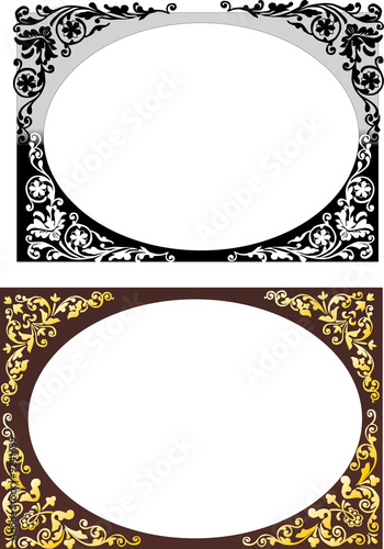 brown and black frames
