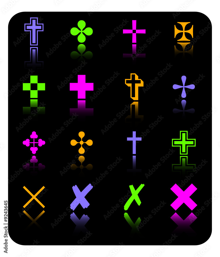 Obraz premium color cross icon set