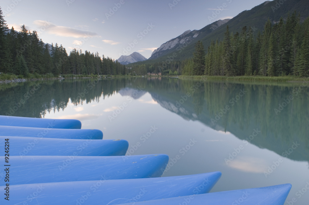 Bow River in August in Banff National Park Canada Bow River in August in Banff National Park Canada