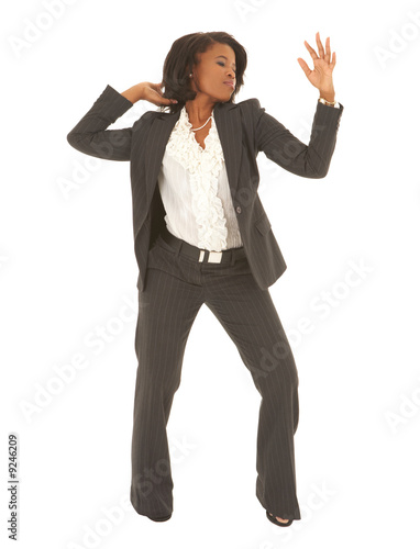 Sexy young adult african businesswoman in a business suit