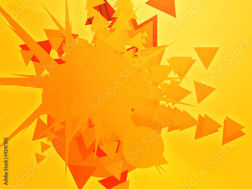 Explosion of geometric shapes abstract rendered illustration