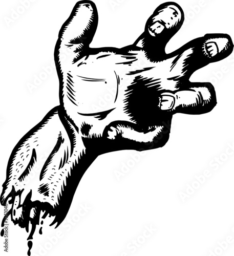 Severed hand haloween illustration