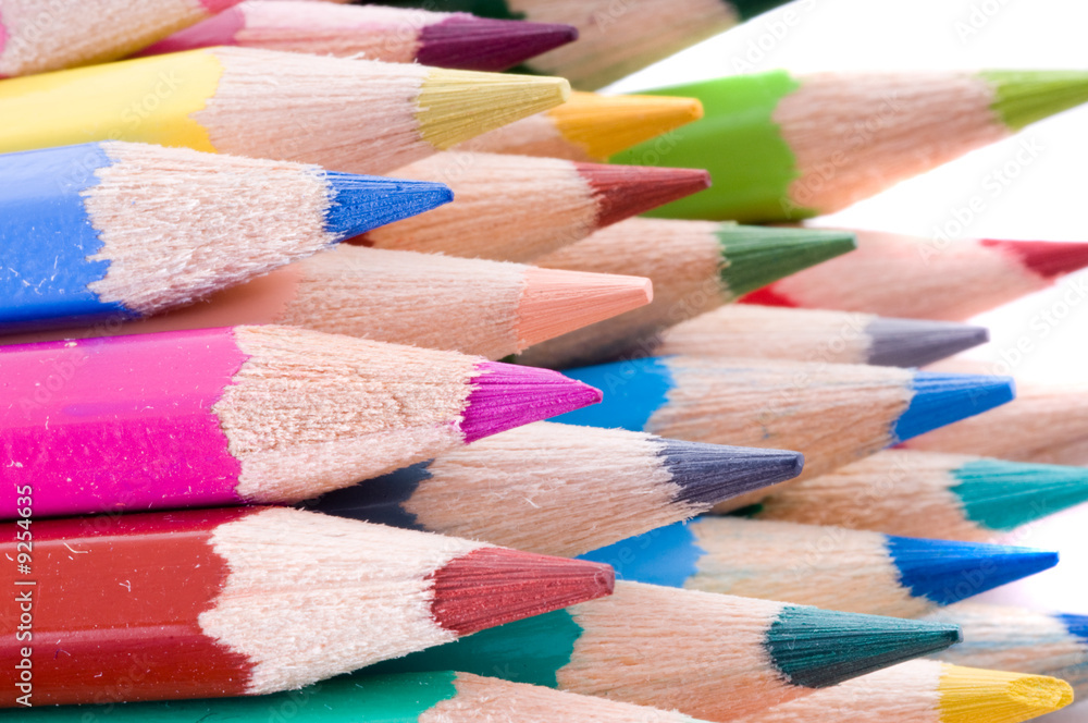 Color pencils isolated on a white background Color pencils isolated on a white background