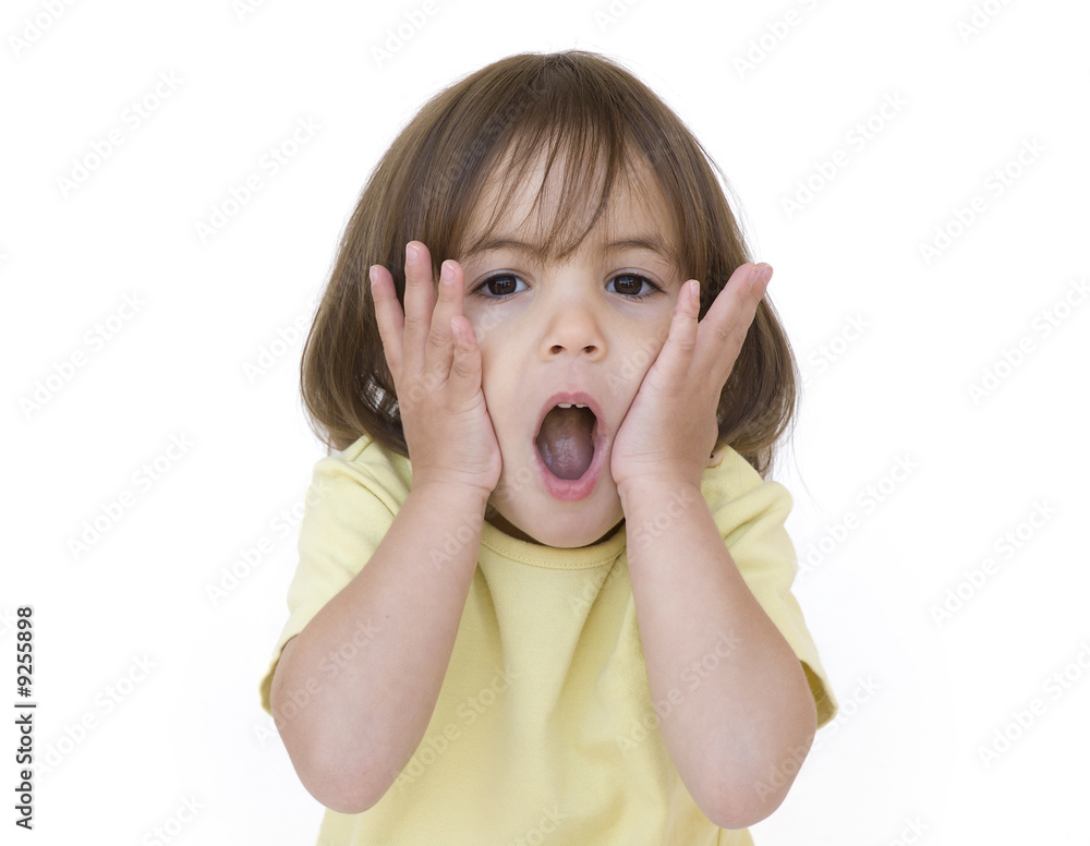 little girl surprised isolated on white little girl surprised isolated on white