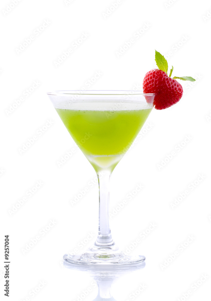 Cocktail drink on fruit/  isolated