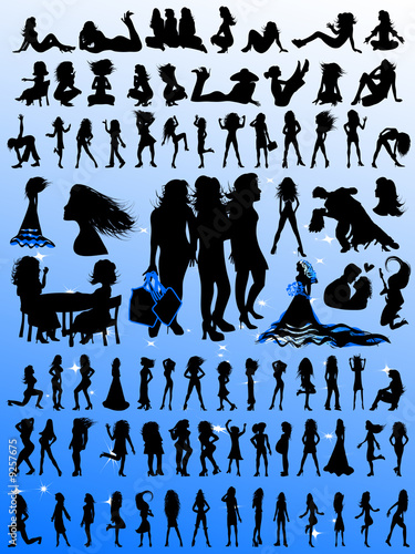 Busy Women Silhouettes