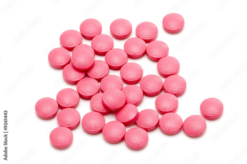 object on white - medical pills macro