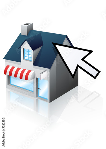 Petit commerce et site internet (reflet)