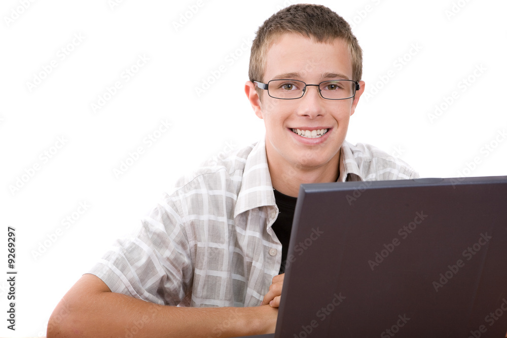 happy teenager learning at home happy teenager learning at home