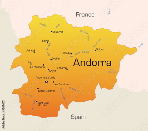 Abstract vector color map of Andorra country