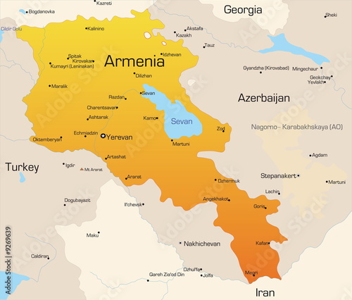 Abstract vector color map of Armenia country
