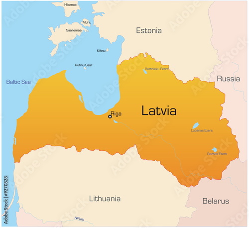 Abstract vector color map of Latvia country