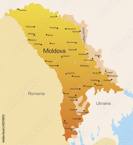Abstract vector color map of Moldova country