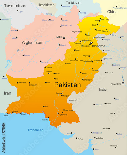 Vector map of Pakistan country
