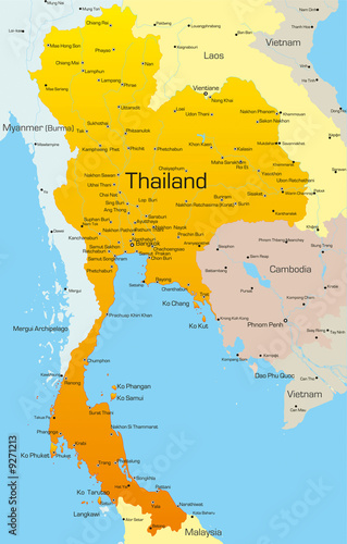 Vector map of Thailand country