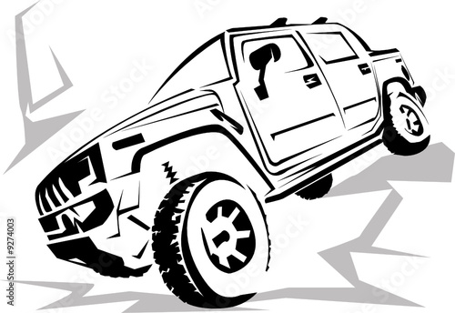 Illustration of a military off-road car photo