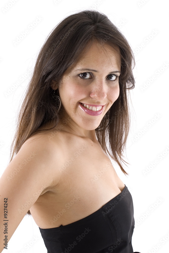 Portrait of a Beautiful Woman on white Background . Portrait of a Beautiful Woman on white Background .