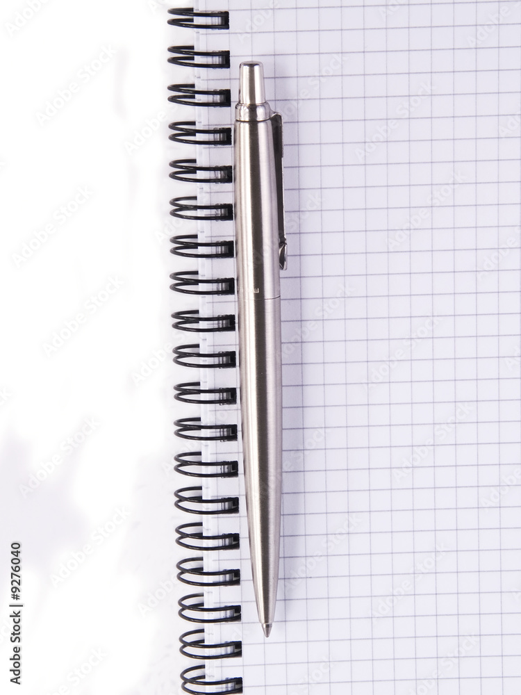 Pen and notebook, isolated on white background. Pen and notebook, isolated on white background.