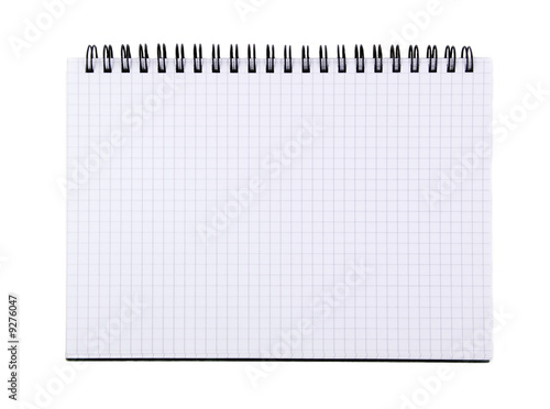 Isolated on white spiral notebook with clipping path
