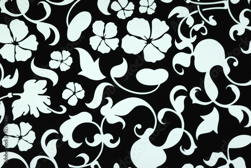 Background with black and white floral elements
