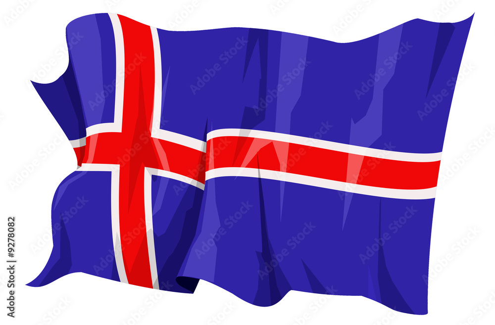 Computer generated illustration of the flag of Iceland Computer generated illustration of the flag of Iceland
