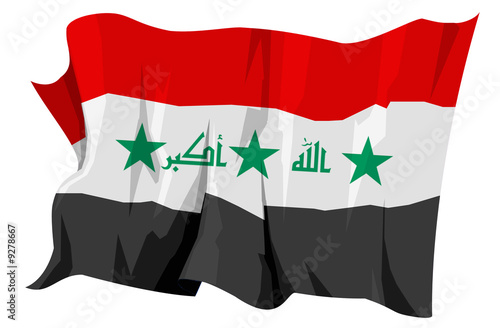 Computer generated illustration of the flag of Iraq photo