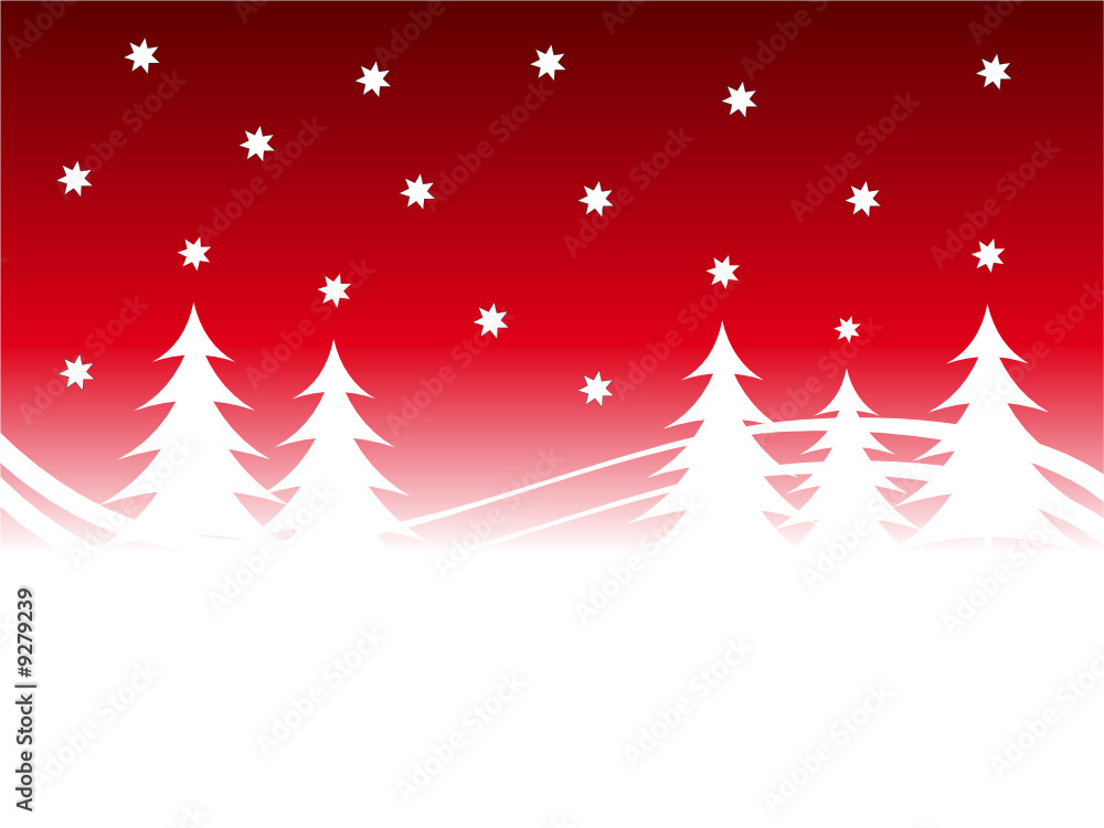 Red Christmas Trees Background Vector Illustration Red Christmas Trees Background Vector Illustration