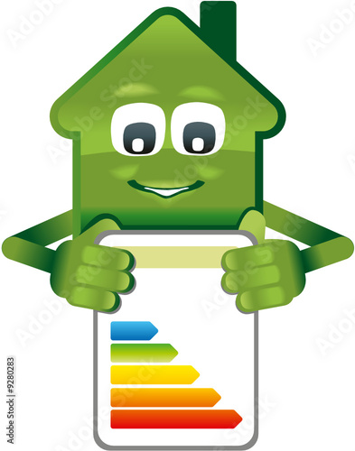 Grünes Haus zeigt Energiepass