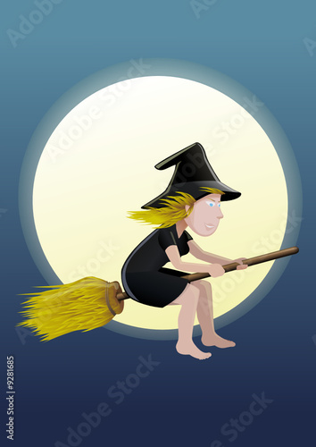 Petite sorcière blonde une nuit de pleine lune