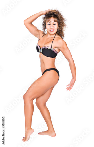 muscular hispanic female bodybuilder, with a beautiful body